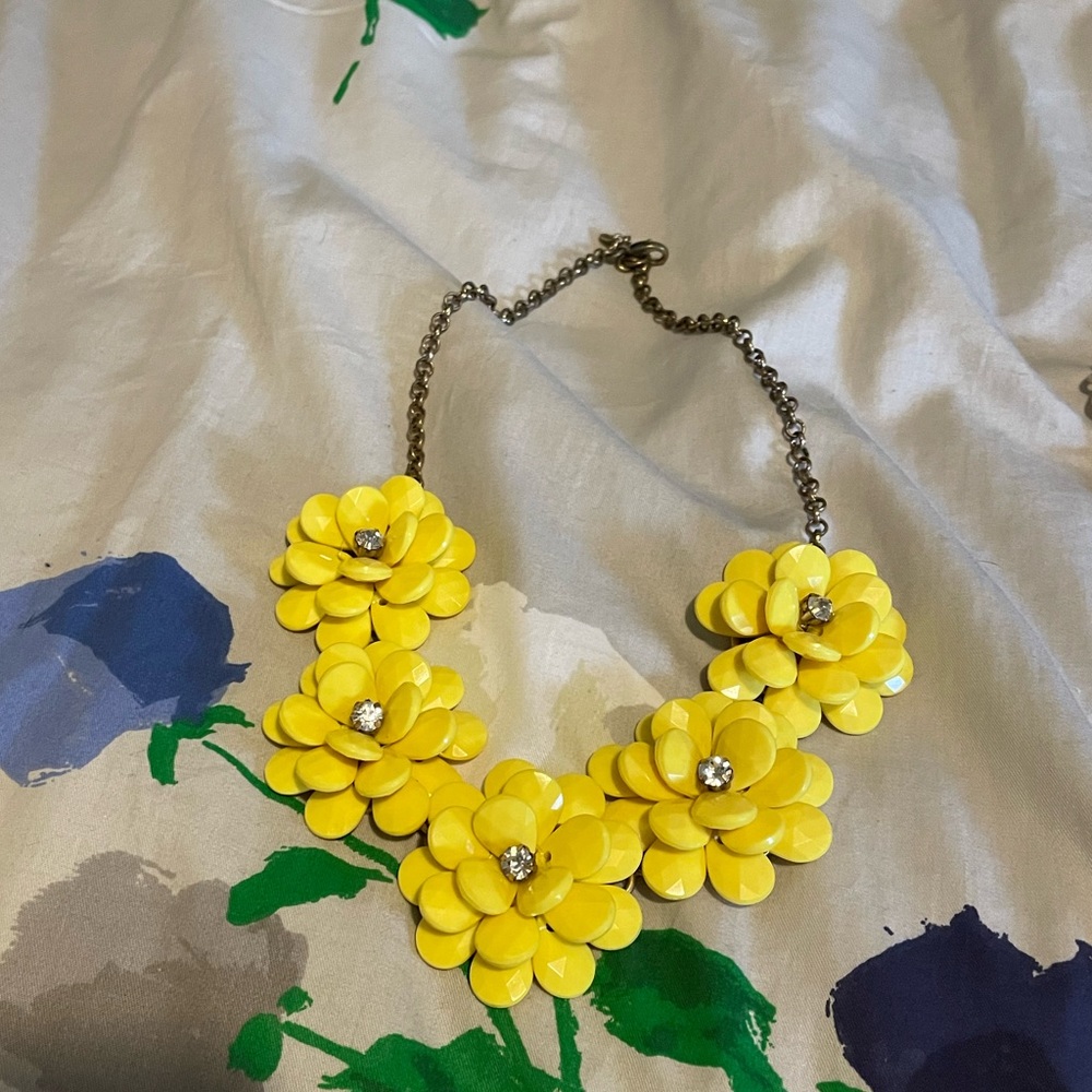 Jcrew yellow flower necklace.